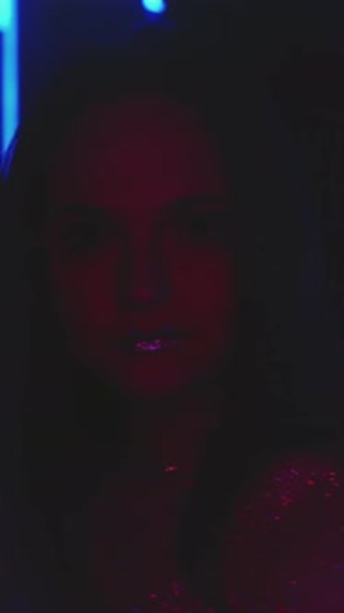 Vertical Video Neon Girl Nightclub Makeup Face