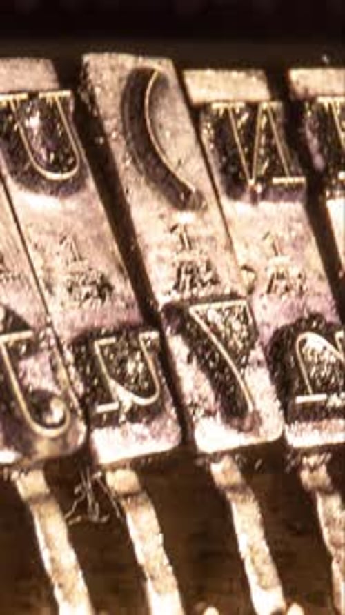 Close Up of Vintage Typewriter Keys