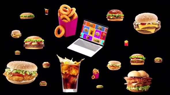 Moving Animation Of Hamburger And Fast Food Transparent Background And moving-animation-of-hamburger-and-fast-food-transparent-background-and