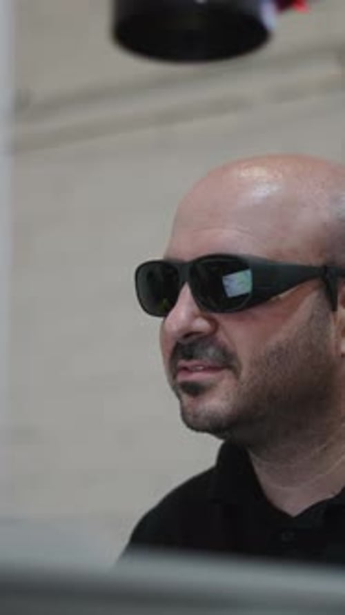 Man Wearing Innovative Smart Glasses