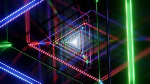 Rotating Triangle Neon Tunnel