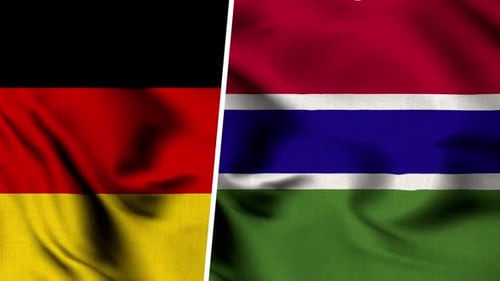 Realistic Waving Flags of Germany and Gambia