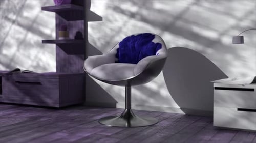 The Gray Fabric on the Chair Turns Into Blue Velvet
