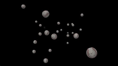 Old Baseball Balls Flying and Spinning