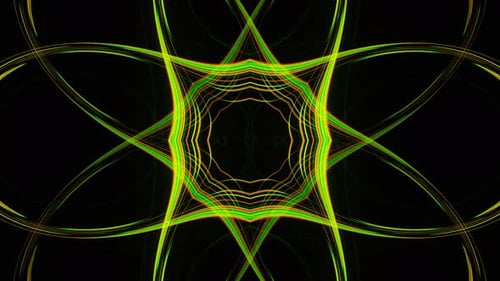 Green and Yellow Flash Neon Curves Vj Loop Animation