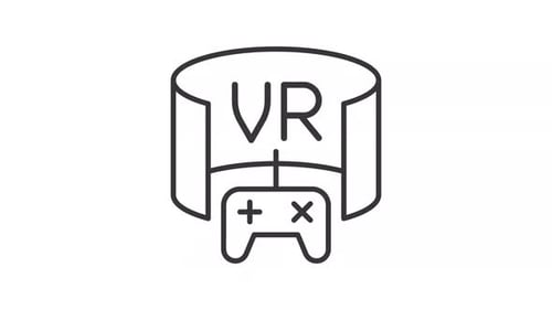 Animated VR Gaming Controller Line Icon