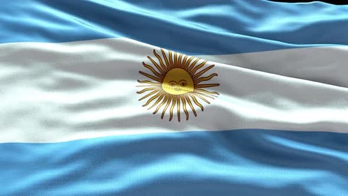 4k render Argentina Flag video waving in wind Argentina Flag Wave Loop waving in