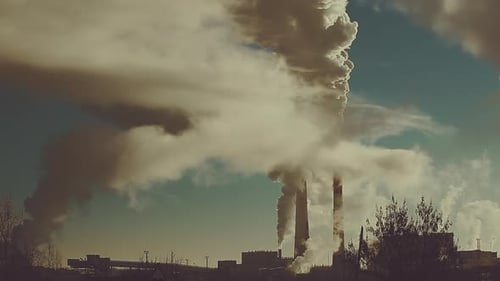Power plant smoking in the sky