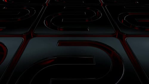 Abstract Geometric Grid with Red Glowing Lines