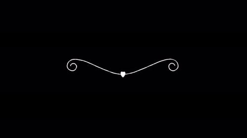 Vow Collection: Hand drawn loop element of a small heart design on a black background
