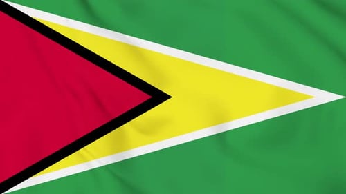 Waving Guyana Flag Seamless Loop Animation