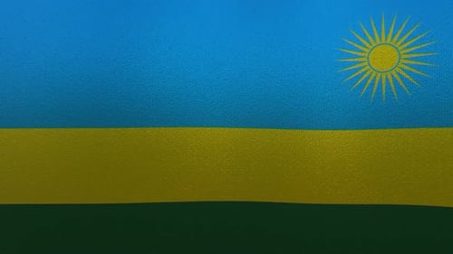 Realistic Rwanda National Flag Waving Loop Animation
