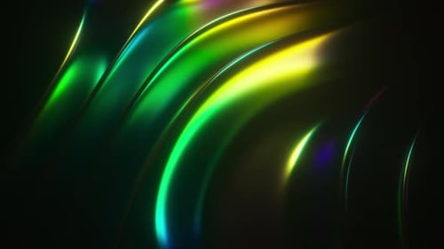 Neon Glowing Dark Iridescent Smooth Shapes Background