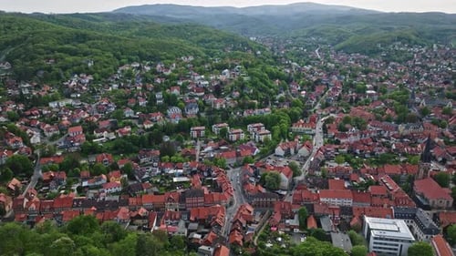 Luftaufnahme der Stadt Wernigerode, Deutschland