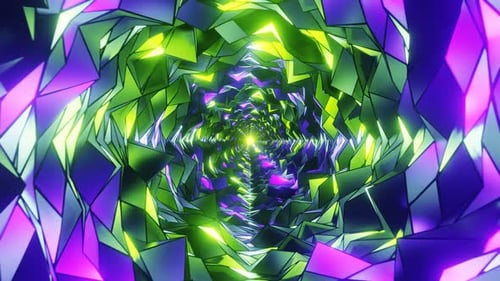 Purple And Green сomics Style Color Rocky Tunnel Background Loop Animation In 1080Hd