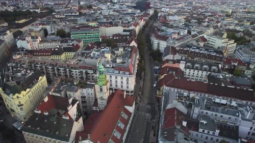 Stunning Aerial View of Historic City of Vienna, Austria. 4K Drone