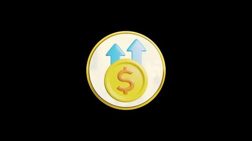 Animated 3D Icon of Financial Growth and Success