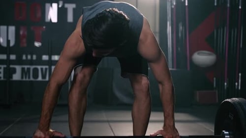 Athlete Sportman Workout Weight Training Exercise in Fitness Gym Healthy Lifestyle bodybuilding