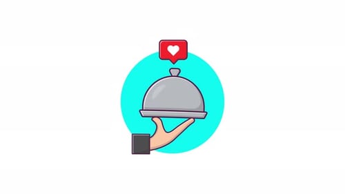 Cloche de service portable 4K avec icône similaire. Vidéo d'animation sur un excellent concept de service