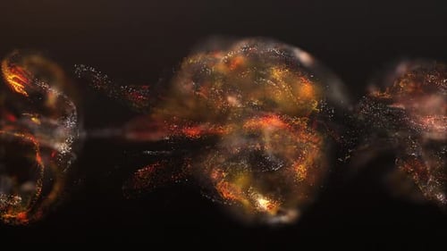 Explosión fluida abstracta, ondas amarillas iridiscentes, energía brillante, mágica con efecto borroso en líquido w