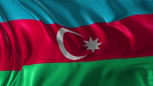 Azerbaijan National Flag Waving Seamless Loop Animation