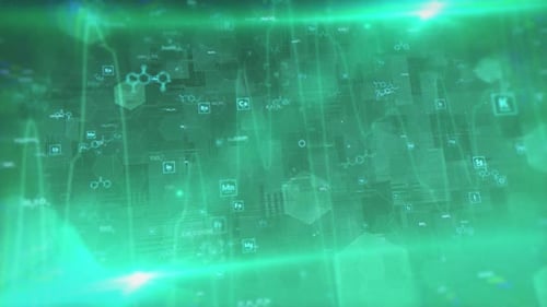 Futuristic Scientific Data Background Loop with Chemical Elements
