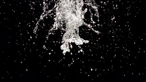 Abstract Shot of Water Splashing on Black