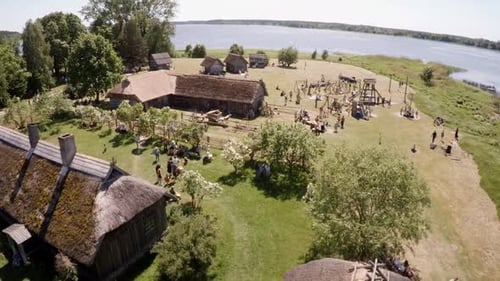 festival, an artisan market in an open-air museum, lots of people