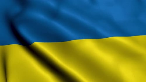 Modern Realistic Ukrainian Flag Waving
