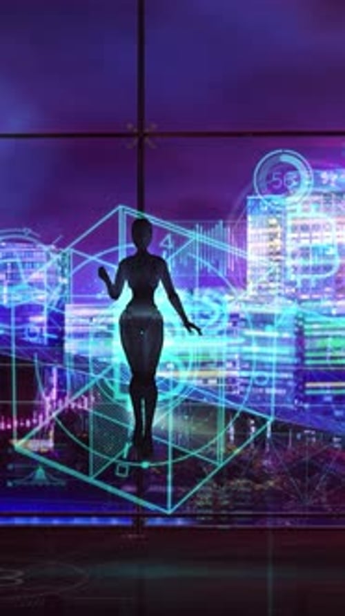 The Plot About Robotic Cryptocurrency Trading on the Stock Exchange 3D Render
