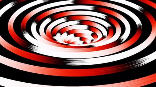 Red and White Circle Spiral Optical Illusion Seamless Animation