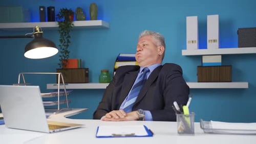 Businessman in a tired and sluggish state.