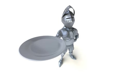 Fun 3D cartoon knight with alpha channel
