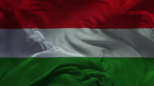 Waving Fabric Hungarian Flag Animation