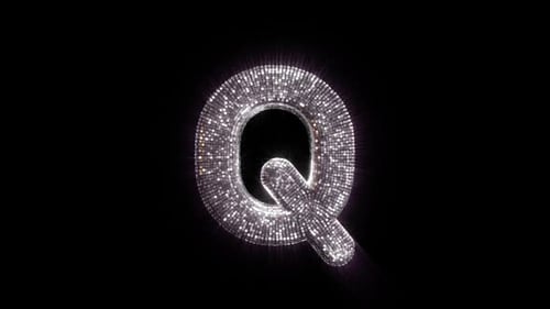 Q Letter with Disco Ball aesthetics On Alpha Loop