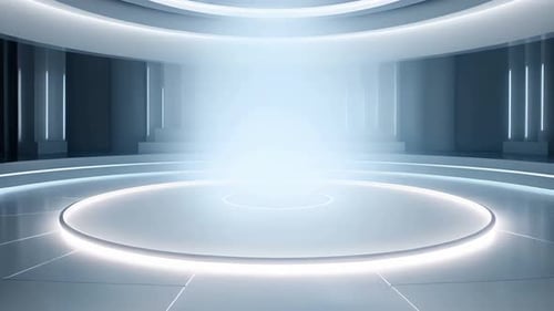 Modern Futuristic Empty Stage Platform for Presentations and Product Display