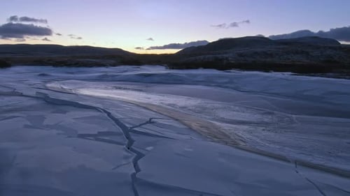 Frozen Landscape in a Cold Winter Environment