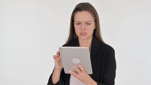 Frustrated Woman Using Tablet in Video Call