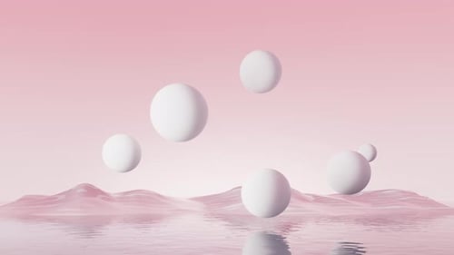 Floating balls and water surface background