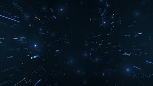 Digital Circuit Space Business Corporate Technology Particles Tunnel Digital Background Loop