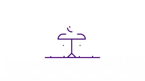 Minimalist Line Art Table and Chairs Icon Animation