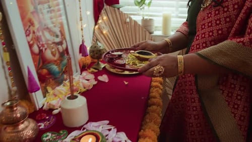 Family Prayer at Home for Diwali Festival