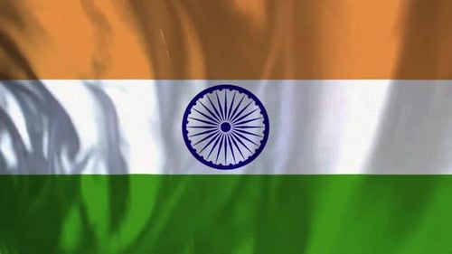 Realistic Waving Indian Flag Motion Background