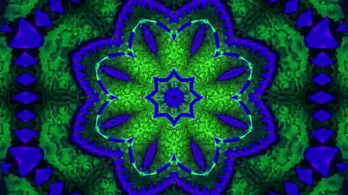 Leuchtendes grünes und blaues Mandala-Muster
