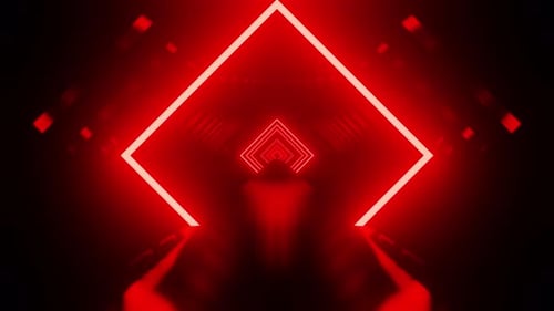 Red Evil Rhombus Tunnel Vj Loop Bakground 4K