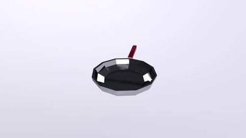 Animated Geometric Low Poly Frying Pan Loop