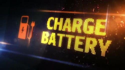Charge battery symbol light flashing on digital display
