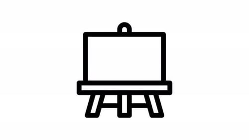 Minimalist Line Art Easel Icon Reveal Animation