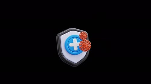 3D Medical Shield Protection from Viruses Animation