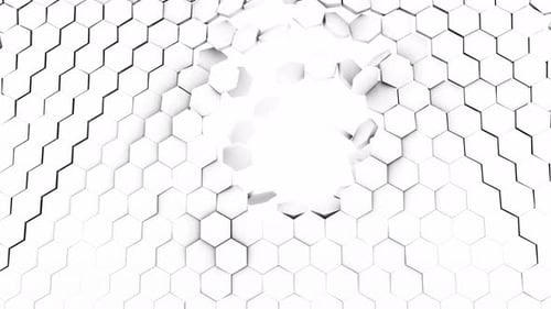 Explosión y destrucción de una pared blanca sobre un fondo transparente